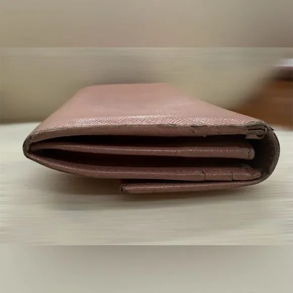 Prada Saffiano Leather Pink Continental Long Wallet Authentic - Picture 4 of 15